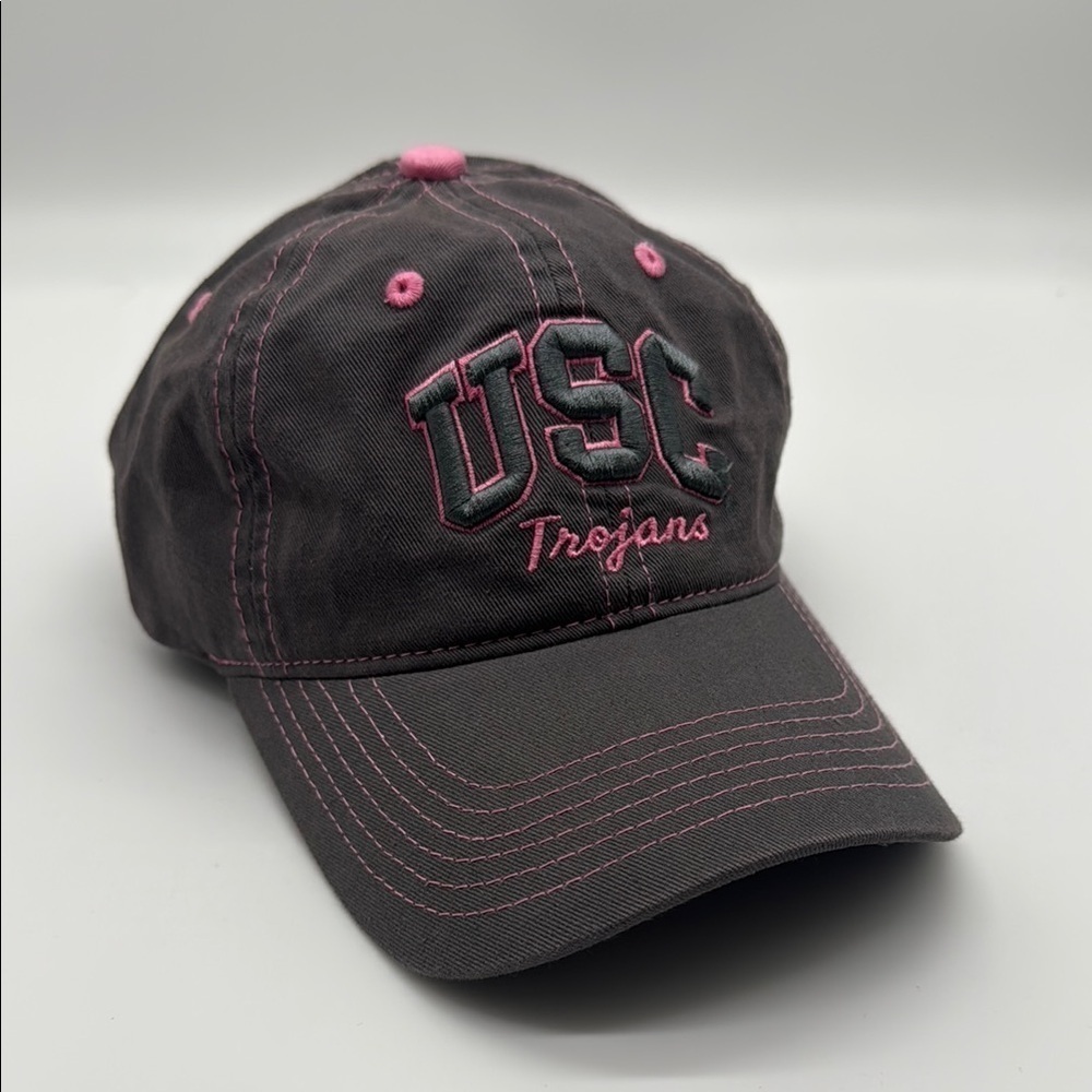 USC Trojans Heritage Girls Adjustable Gray & Pink Baseball Cap Hat One Size